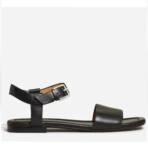 MADEWELL | Black Smooth Leather The Karla Ankle Strap Sandal Sandals Shoes Sz. 7